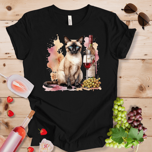 Siamese Cat and Wine