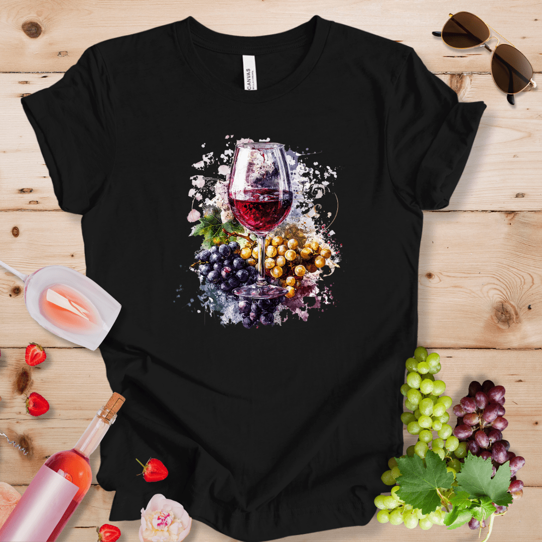 Wine Glass Grapes Splatter