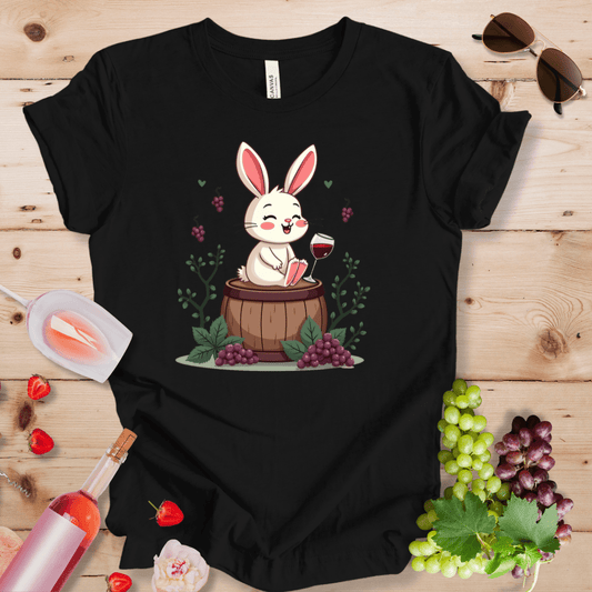 Wine Bunny on Barrel