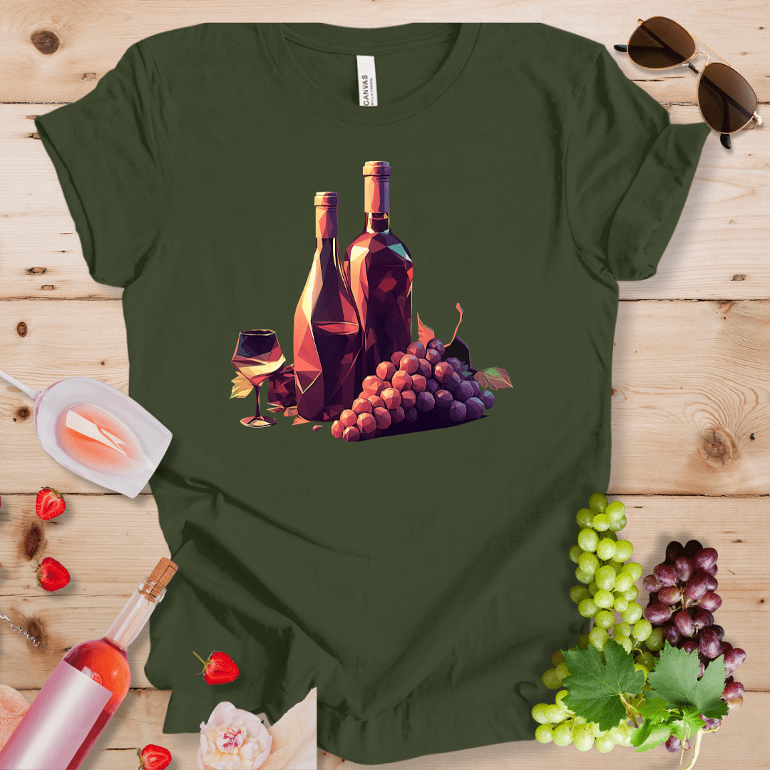 Wine Bottles, Glass, and Grapes Crystal Poly