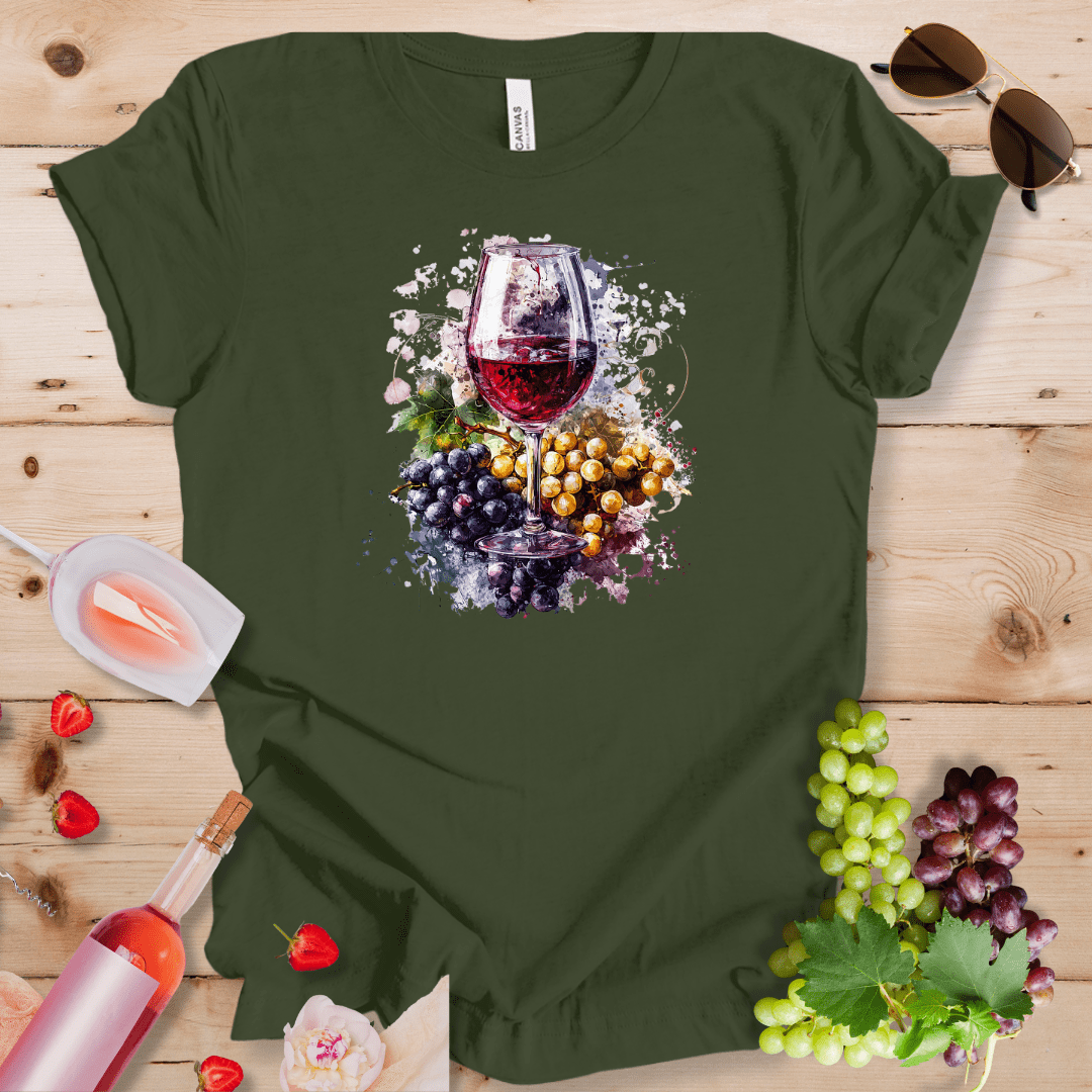 Wine Glass Grapes Splatter