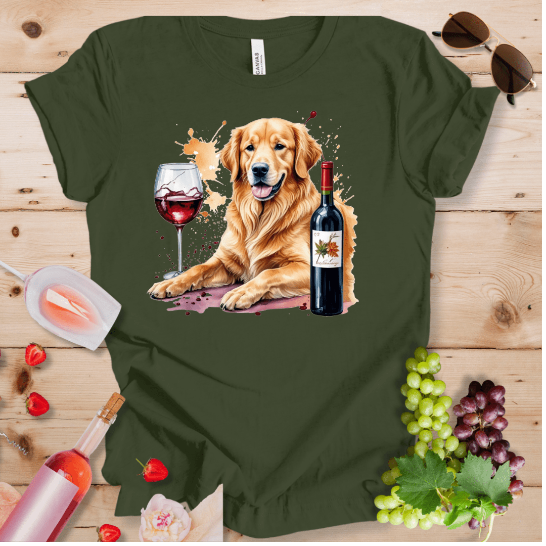 Golden Retriever and Wine