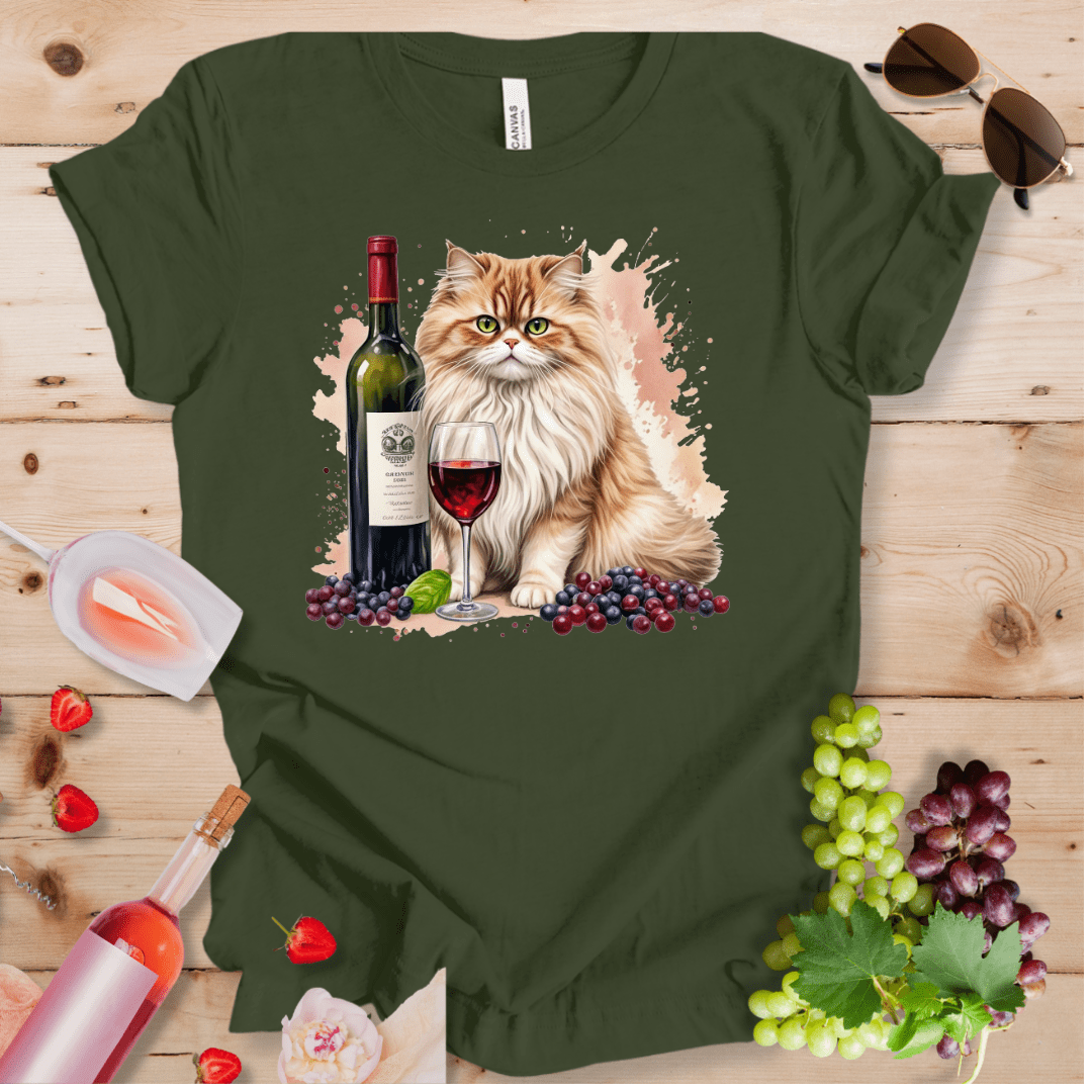 Persian Cat and Wine