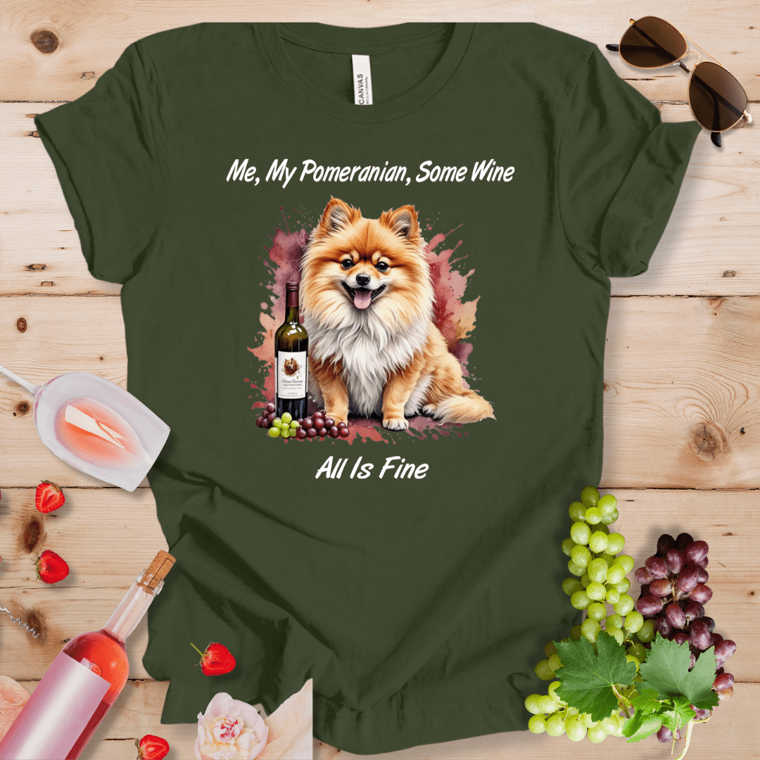 Me, My Pomeranian, Some Wine - All is Fine