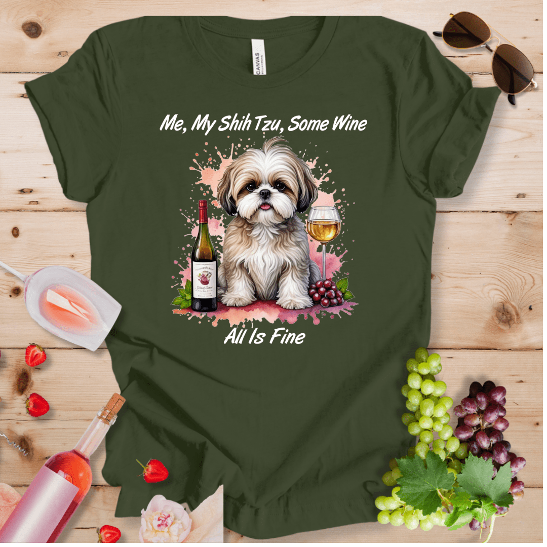 Me, My Shih Tzu, Some Wine - All is Fine