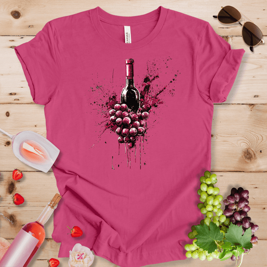 Wine Bottle Grapes Drip Splatter