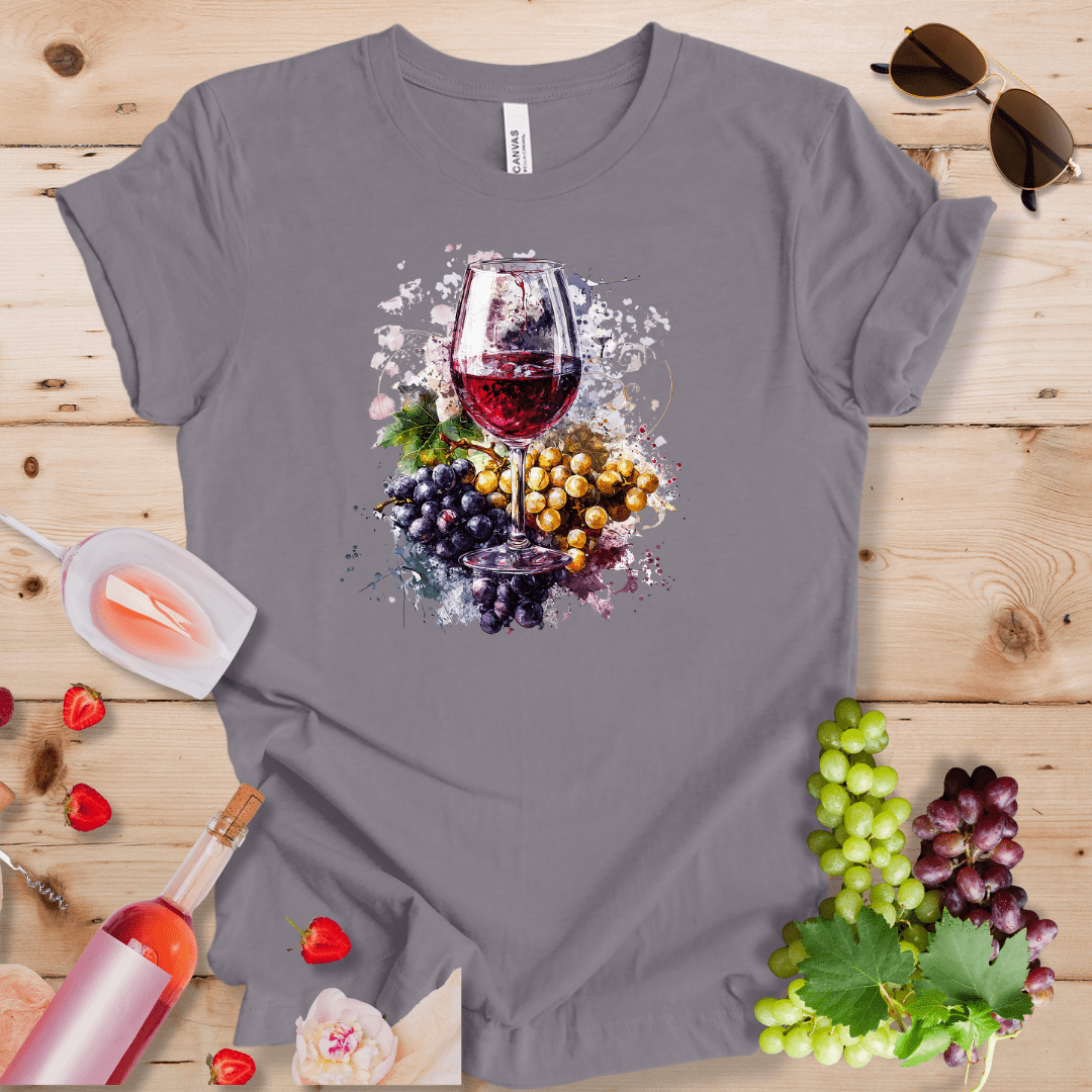 Wine Glass Grapes Splatter